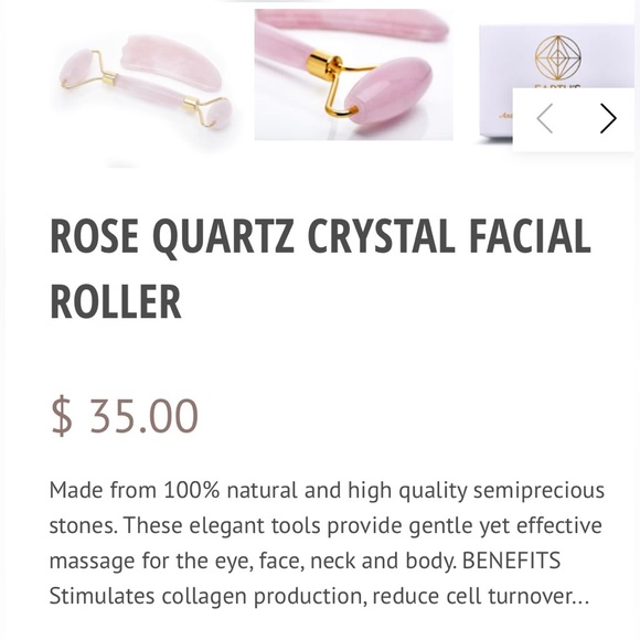 Earth’s Elements Facial Massage Set, Rose Quartz Crystal Facial Roller, NEW - Picture 4 of 12